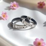 Браслеты парные каучук Her King/His Queen арт.tr2155 серебро