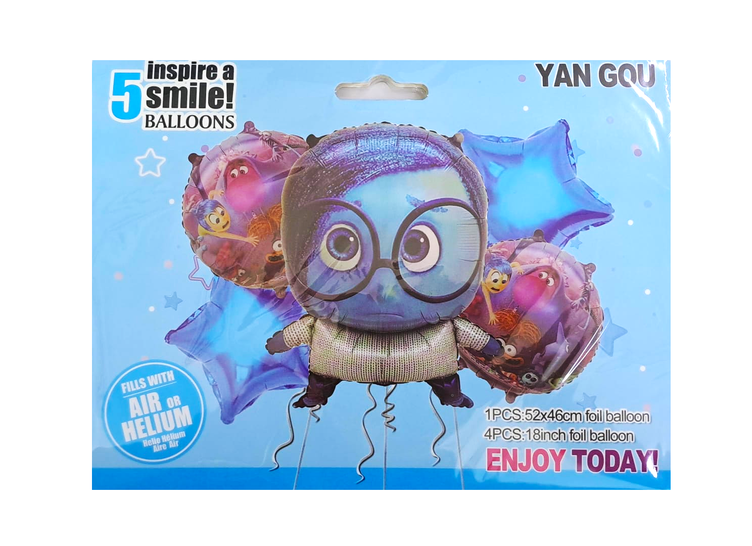 Шары фольга набор Печаль уп 5шт арт.s-y-1006 Шары фольга набор Печаль уп 5шт арт.s-y-1006