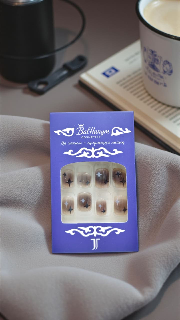 Ногти накладные Balhanym арт.tr2780 черные звезды Ногти накладные Balhanym арт.tr2780 черные звезды