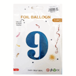 Шар фольга цифра 9 32д арт.tr1330 синяя