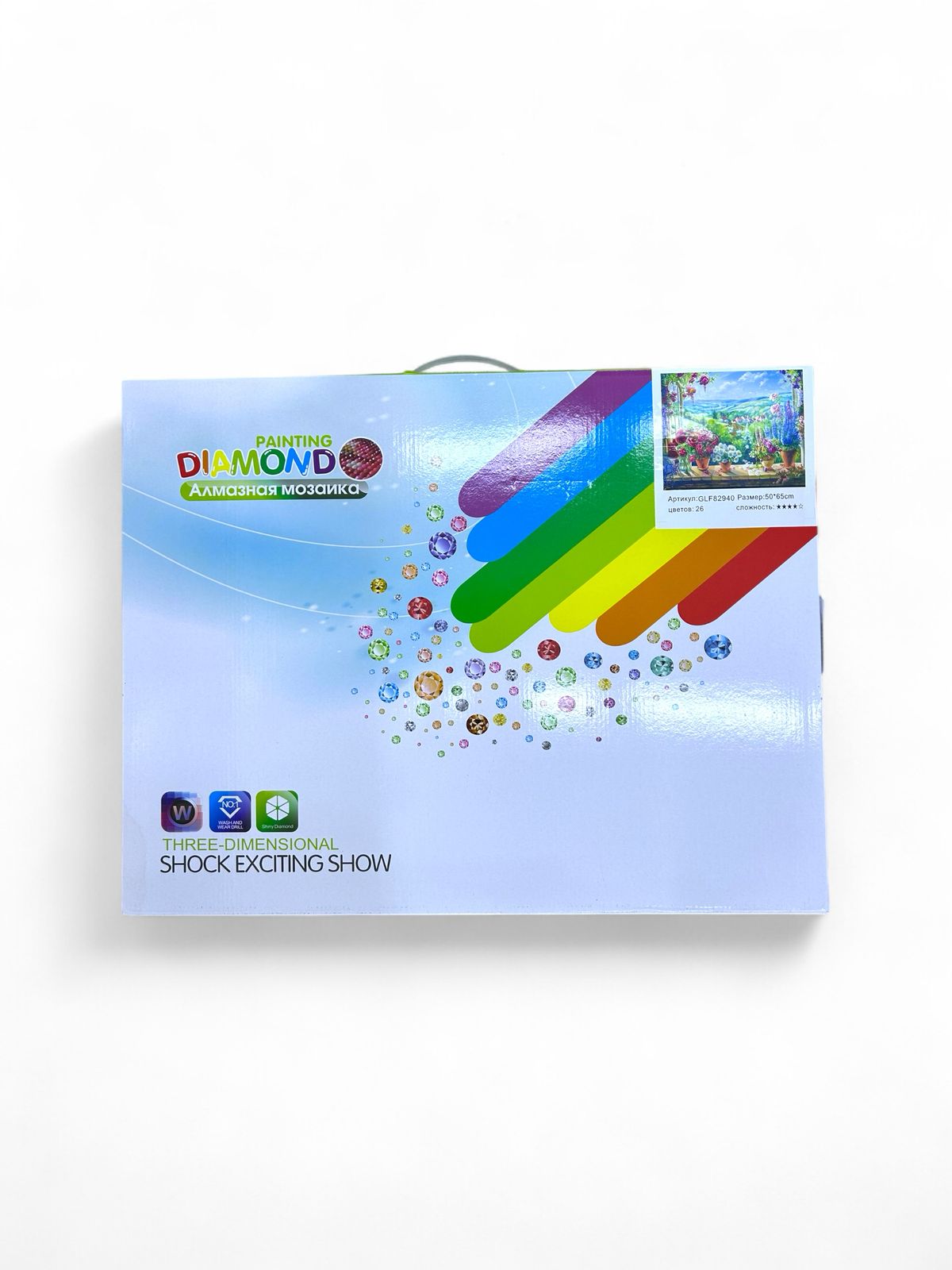 Алмазная мозайка 50*65см арт.glf82940 Вид из окна с цветами Алмазная мозайка 50*65см арт.glf82940 Вид из окна с цветами