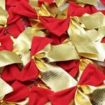 Бантики новогодние красно-золотые арт.6372-34