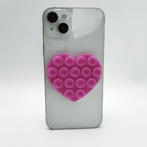 Держатель для телефона Липпер сердце двухсторонний 6,5*7см арт.tr277 фуксия