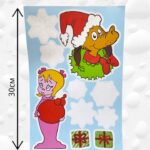 Наклейки новогодние на стекла Гринч 500тг