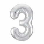 Шар фольга цифра 3 40д арт.tr1358 серебро
