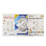 Шар фольга цифра 3 40д арт.tr1358 серебро