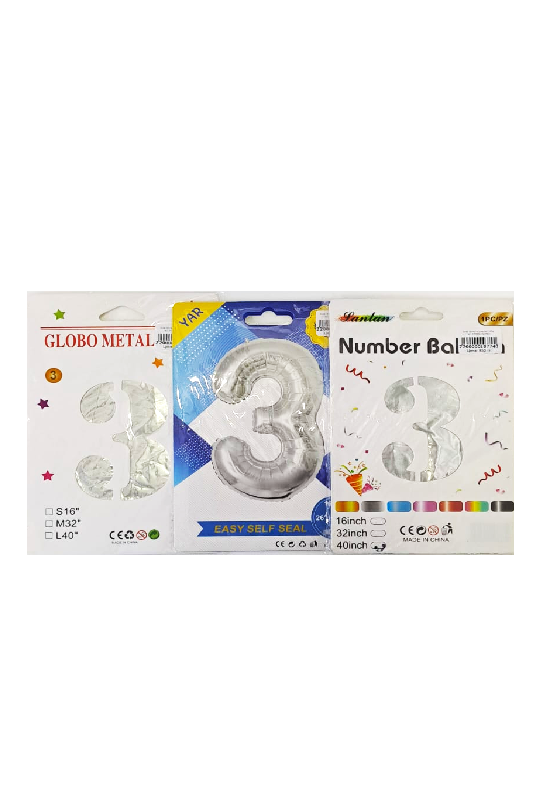 Шар фольга цифра 3 40д арт.tr1358 серебро Шар фольга цифра 3 40д арт.tr1358 серебро