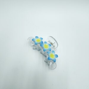 Крабик прозрачный с гавайскими цветами 10*5см арт.3908-3 голубой