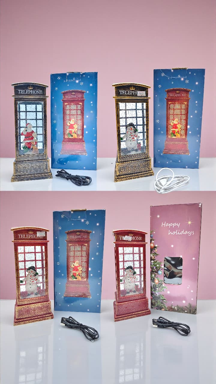 Новогодний Led ночник Телефонная будка 25см 15000тг Новогодний Led ночник Телефонная будка 25см 15000тг
