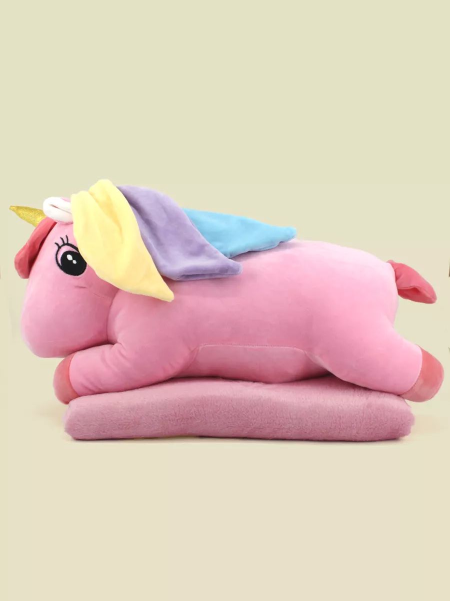 Мягкая игрушка Единорог с пледом розовый арт.tr1478 Мягкая игрушка Единорог с пледом розовый арт.tr1478