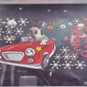 Наклейки на стекло новогодние Мопс арт.XC-502472