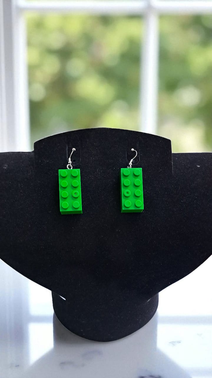 Серьги Лего арт.tr2178 зеленые Серьги Лего арт.tr2178 зеленые