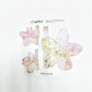 Крабик Гавайский цветок 4-8см уп 3шт арт.tr484 сиреневый с золотом