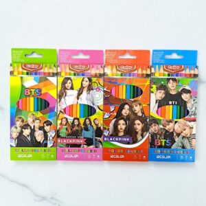 Карандаши цветные айдолы 12цв арт.bts-12 ассорти