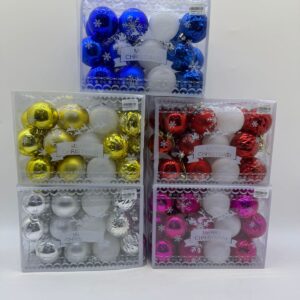 Елочные игрушки шары 5,5см уп 24шт 3100тг