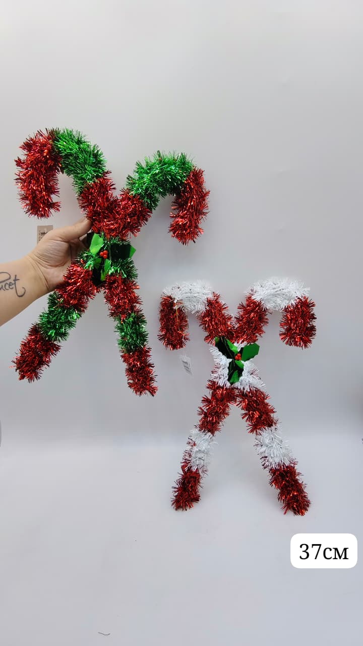 Декор новогодний Леденец с мишурой арт.6394-7 1000тг Декор новогодний Леденец с мишурой арт.6394-7 1000тг