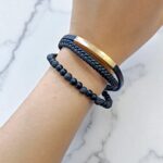 Браслет кожаный тройной арт.tr1926 черный