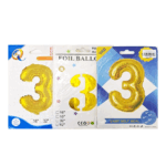 Шар фольга цифра 3 40д арт.tr1345 золотая