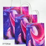 Пакет подарочный 31*24см Мрамор арт.yxlp-l-835c фиолетовый