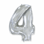 Шар фольга цифра 4 40д арт.tr1359 серебро