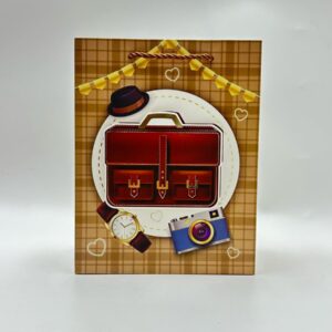 Пакет подарочный коричневый с сумкой 3d 18*10*23см арт.wb-8081-4s