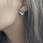 Серьги Сердце титан 2см арт.tr1755 серебро