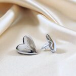 Серьги Сердце титан 2см арт.tr1755 серебро
