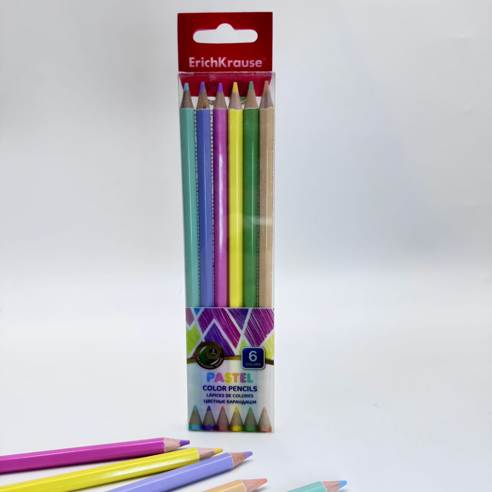 Цветные карандаши ErichKrause Pastel 6цв арт.56076 Цветные карандаши ErichKrause Pastel 6цв арт.56076