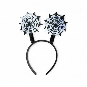 Ободок с паутиной и паучками арт.tr3100 черно-белый