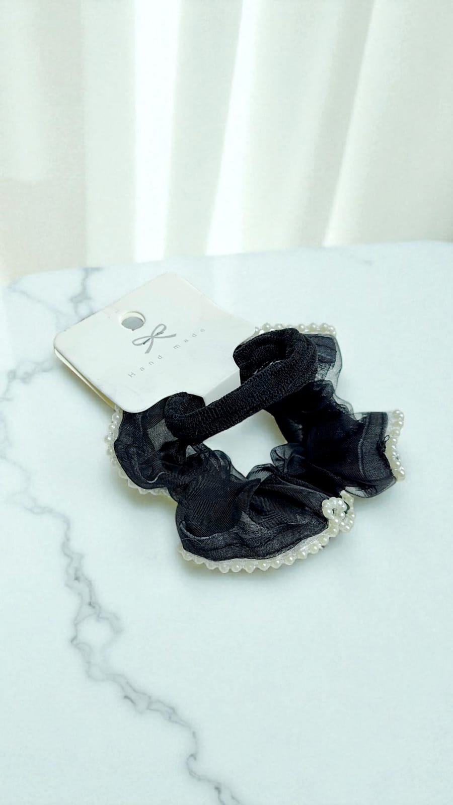 Набор резинок уп 2шт с жемчугом арт.3279-40 черные Набор резинок уп 2шт с жемчугом арт.3279-40 черные