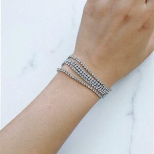 Браслет стразы 5рядов арт.tr1917 серебро