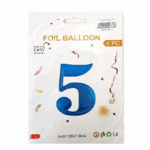 Шар фольга цифра 5 32д арт.tr1324 синяя