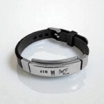Браслет силиконовый регулируемый с металлической вставкой автограф "BTS-JIN" арт.tr2061 серебро