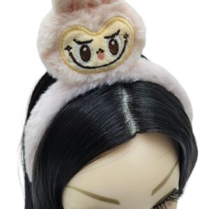 Ободок мех Лабубу арт.tr1826 розовый