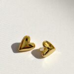 Серьги Сердце титан 2см арт.tr1754 золото