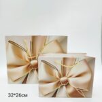 Пакет подарочный 23*17см Бант арт.qzgzd-583c-3 бежевый