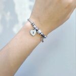 Браслет титан под Pandora с сердцем и ключом арт.tr1987 серебро