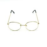 Очки нулевки закругленные с золотистой оправой арт.tr357