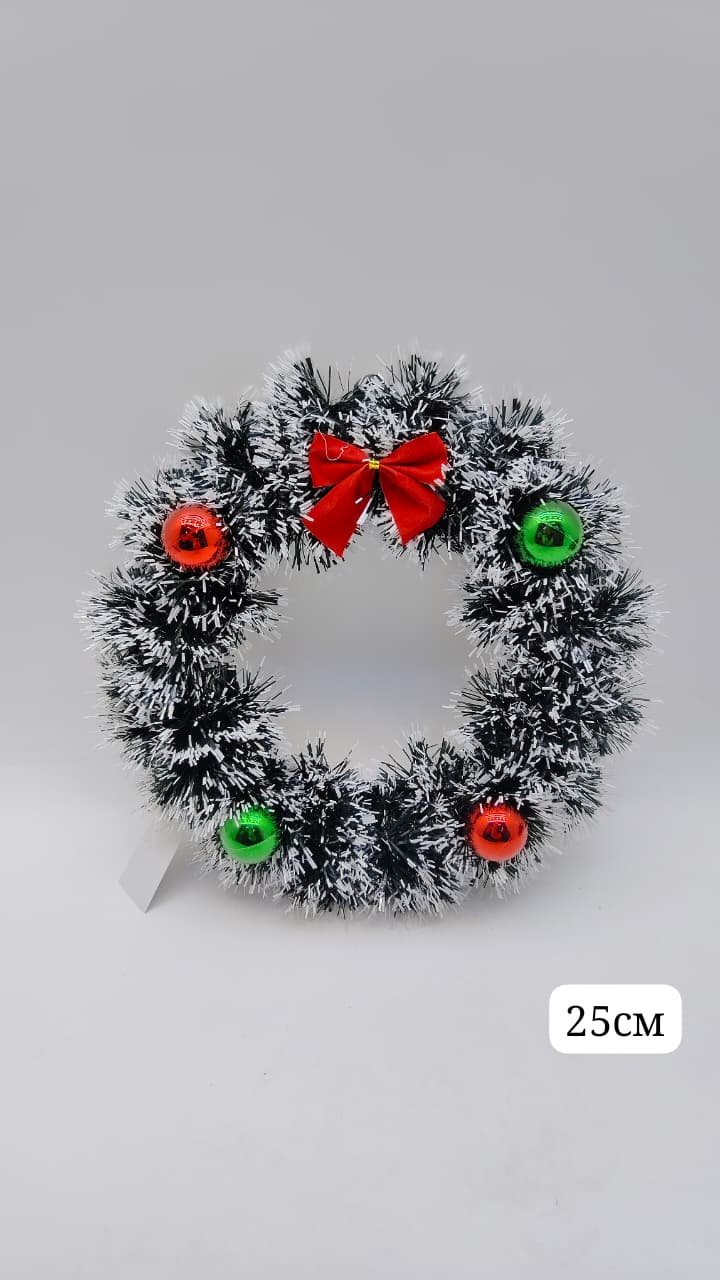 Декор новогодний Венок с мишурой арт.6394-4 1800тг Декор новогодний Венок с мишурой арт.6394-4 1800тг