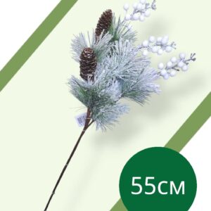 ветка хвои с шишкой и ягодами 1300тг