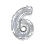 Шар фольга цифра 6 40д арт.tr1361 серебро