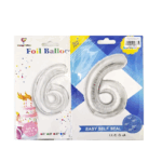 Шар фольга цифра 6 40д арт.tr1361 серебро
