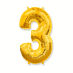Шар фольга цифра 3 32д арт.tr1253 золотая