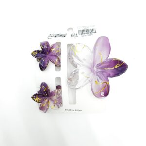 Крабик Гавайский цветок 4-8см уп 3шт арт.tr487 фиолетовый с золотом