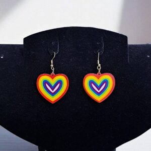 Серьги акрил радужные сердца арт.tr2199