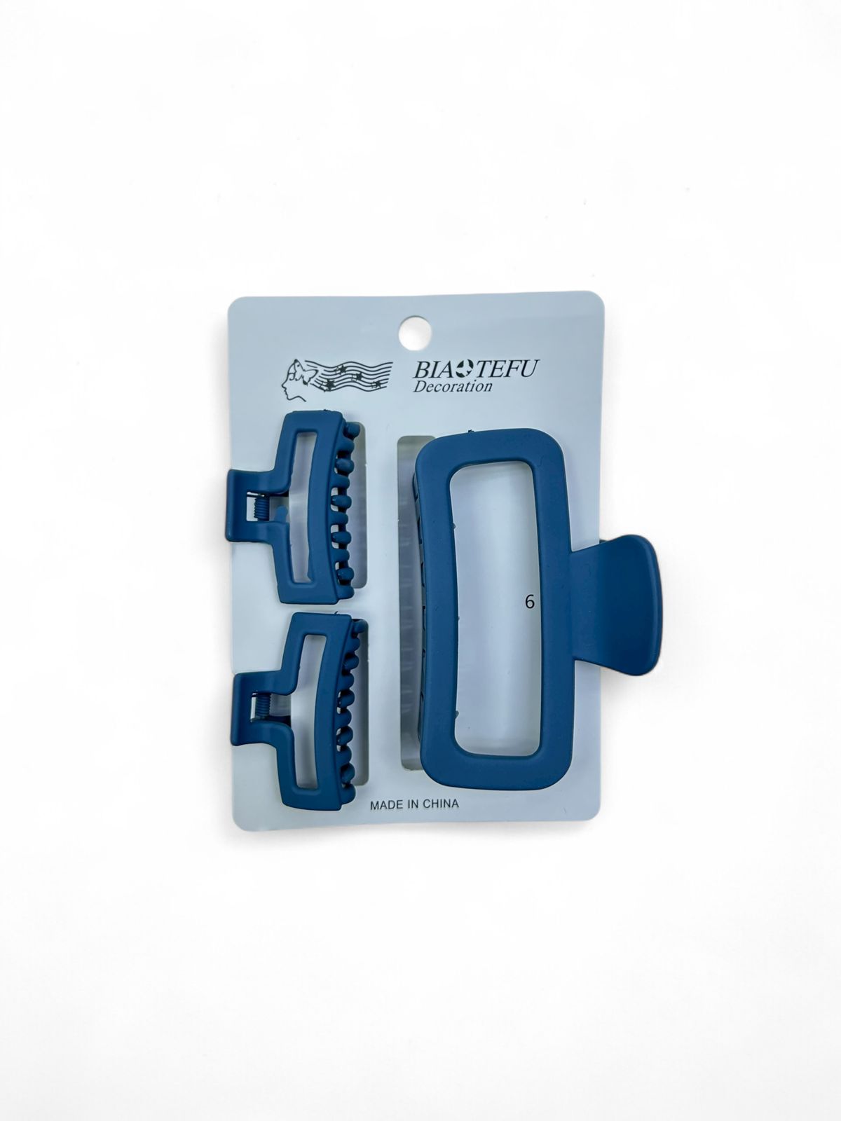 Крабик уп 3шт арт.tr2543 матовый серо-синий Крабик уп 3шт арт.tr2543 матовый серо-синий