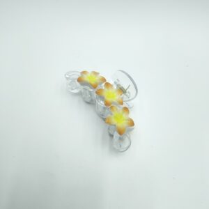 Крабик прозрачный с гавайскими цветами 10*5см арт.3908-3 оранжевый