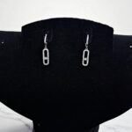 Серьги титан Messika со стразами арт.tr2175 серебро