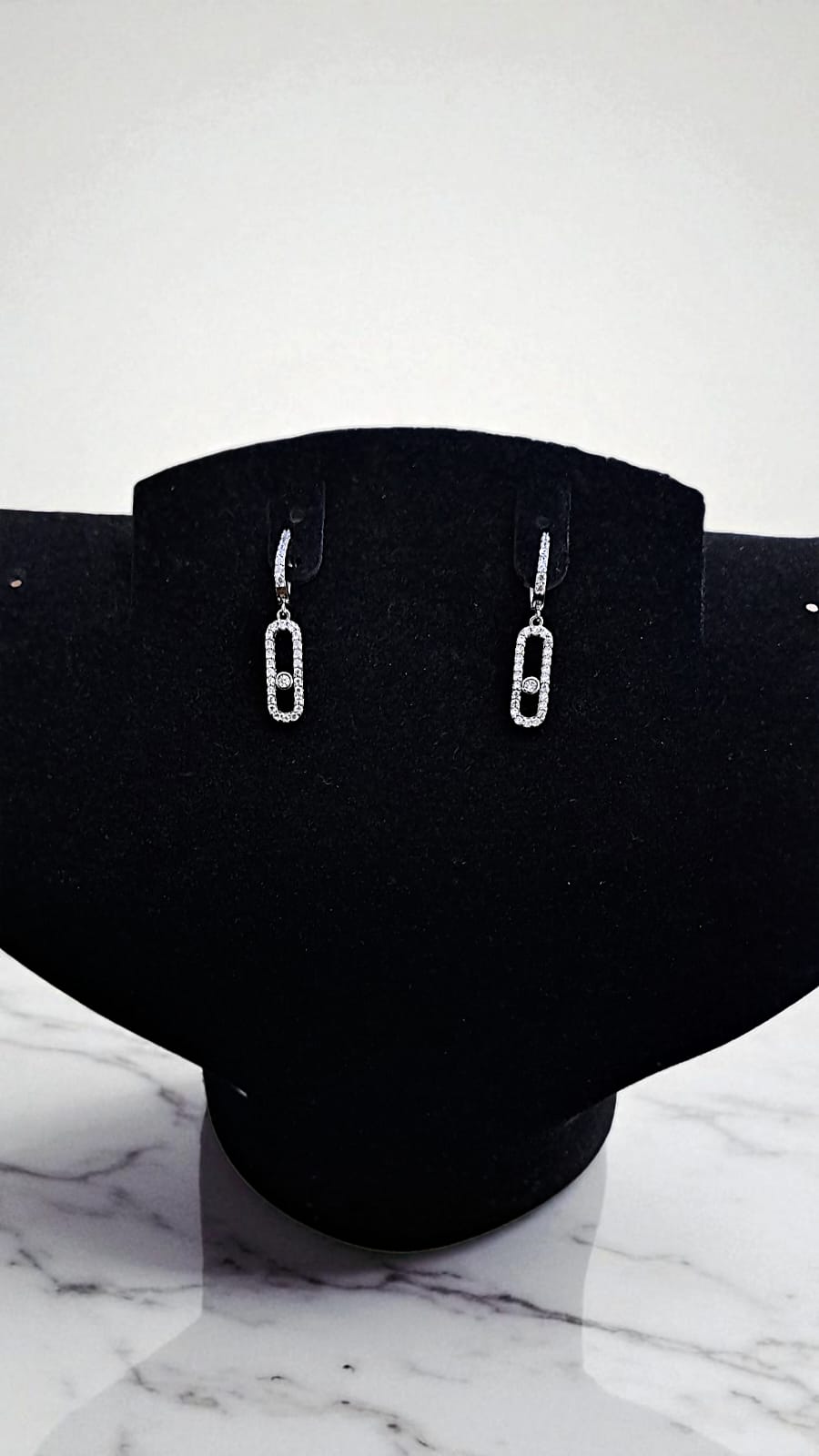 Серьги титан Messika со стразами арт.tr2175 серебро Серьги титан Messika со стразами арт.tr2175 серебро