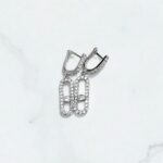 Серьги титан Messika со стразами арт.tr2175 серебро